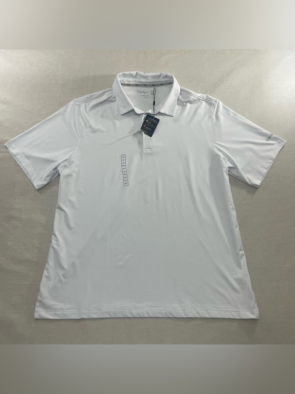 New Walter Hagen Performance Polo Shirt Men’s Size 2XL White Golf UPF50 4-WAY